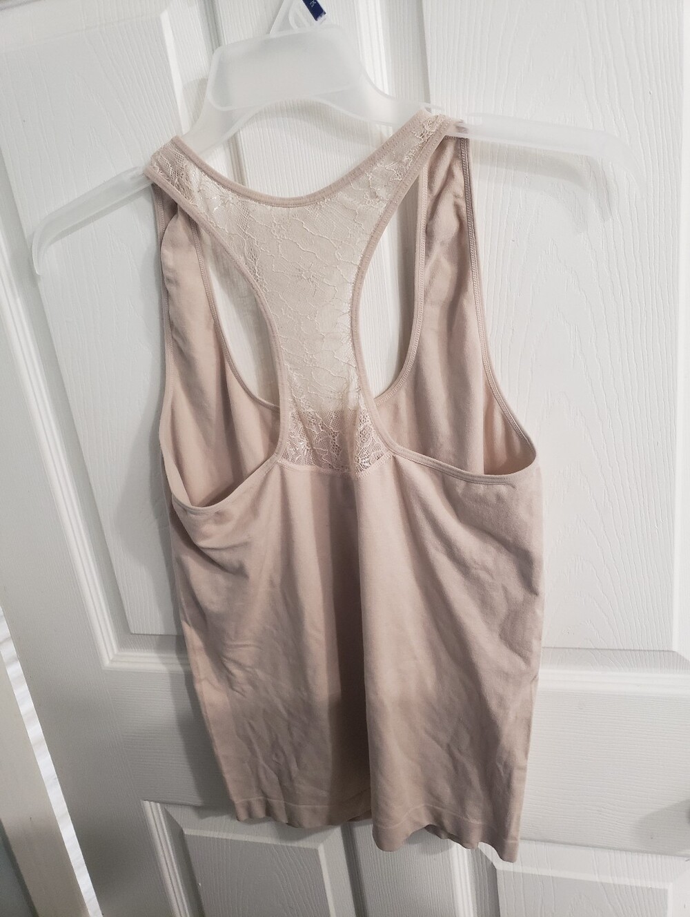 Avon BODY ILLUSIONS SIZE 3X Women’s Lace-Back Tank Top - Beige - Picture 2 of 2